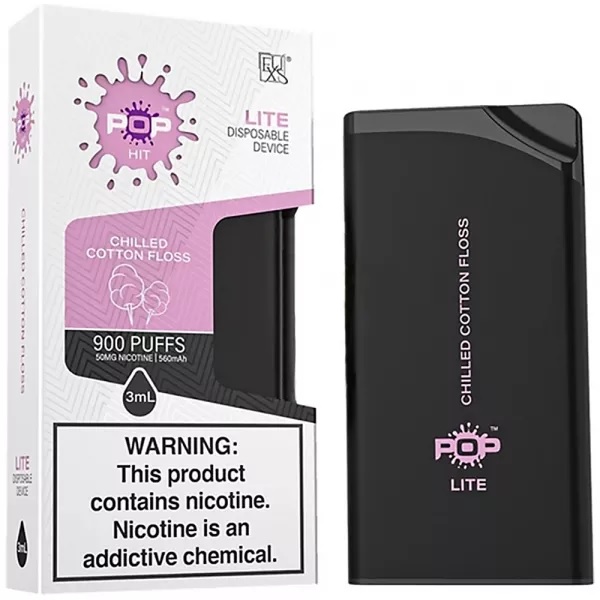 Vaper Descartable Pop Hit Lite 50mg Nicotina 900 Puffs - Chilled Cotton Floss